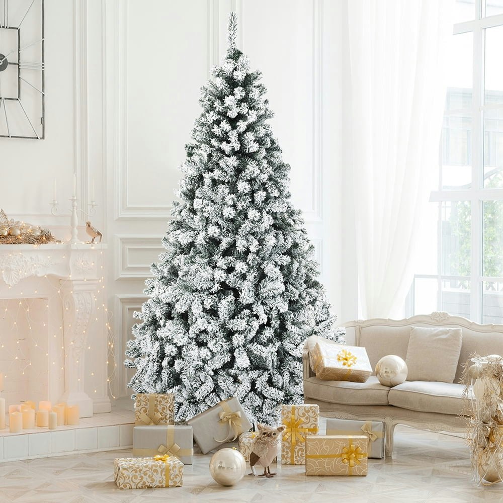 Gymax 7.5-Foot Pre-Lit Snow-Flocked Hinged Pine Christmas Tree: $106.99 Gymax 7.5-Foot Pre-Lit Snow-Flocked Hinged Pine Christmas Tree: $106.99