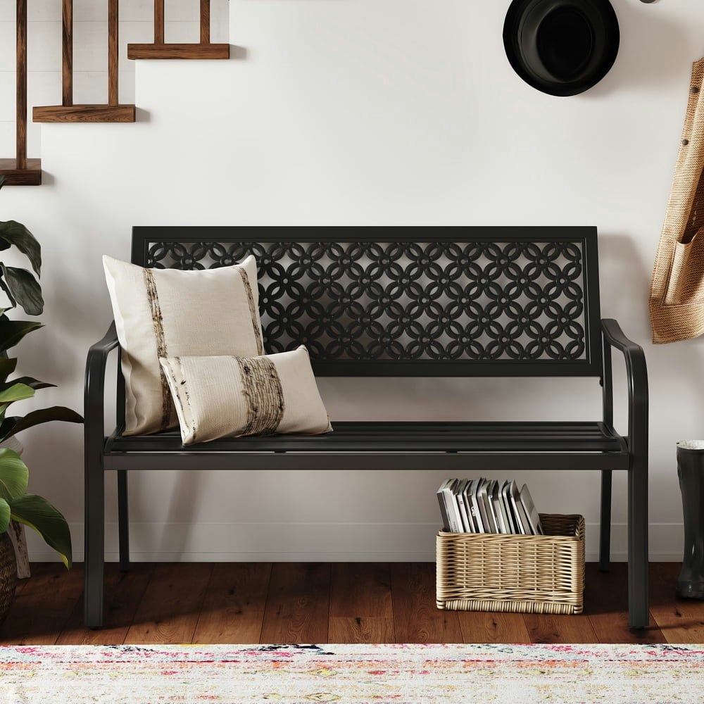Grandpatio Metal Outdoor Bench: $98.01 Grandpatio Metal Outdoor Bench: $98.01