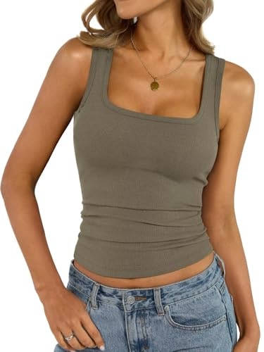 EasyGala Women's Ribbed Square Neck Tank Top: $12.74 EasyGala Women's Ribbed Square Neck Tank Top: $12.74