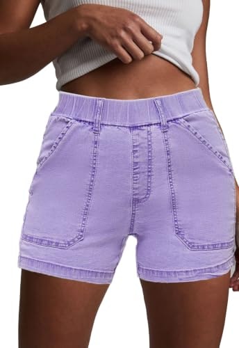 Women's High-Waisted Pull-On Denim Shorts: $16.99 Women's High-Waisted Pull-On Denim Shorts: $16.99
