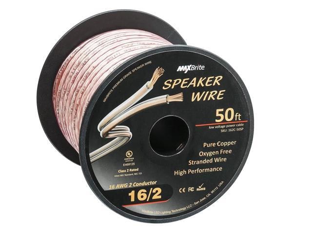 16-Gauge Oxygen-Free Pure Copper Speaker Wire 50-Foot Spool: $33.83