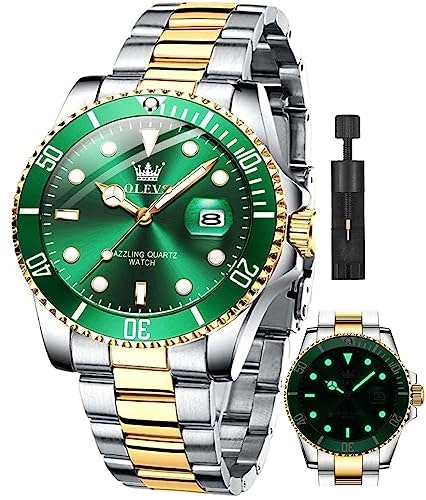 Olevs Men's Luxury Gold and Silver Watch: $37.20 Olevs Men's Luxury Gold and Silver Watch: $37.20