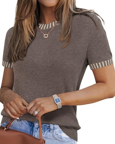Arach&Cloz Women's Wool Blend Short Sleeve Crew Neck Sweater: $29.55 Arach&Cloz Women's Wool Blend Short Sleeve Crew Neck Sweater: $29.55