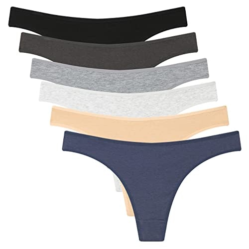 Elacucos Women's Cotton Thong Panties 6-Pack: $7