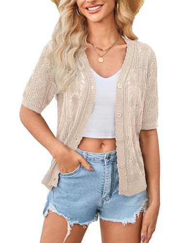 Yekaty Short Sleeve Lightweight Summer Cardigan: $18.99 Yekaty Short Sleeve Lightweight Summer Cardigan: $18.99