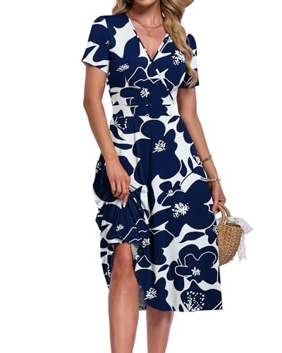 Auselily Women's Floral V-Neck A-Line Dress: $29.74 Auselily Women's Floral V-Neck A-Line Dress: $29.74