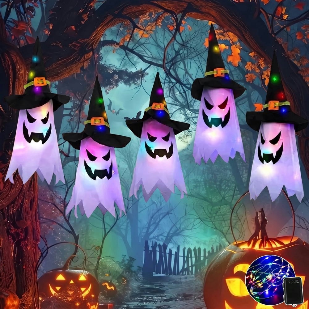 Scidweet 5-Piece Glowing Ghost Witch Hat Halloween Decor: $13.89 Scidweet 5-Piece Glowing Ghost Witch Hat Halloween Decor: $13.89