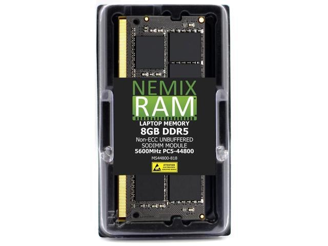 Nemix RAM 8GB DDR5 5600MHz SODIMM Laptop Memory: $108.77 Nemix RAM 8GB DDR5 5600MHz SODIMM Laptop Memory: $108.77