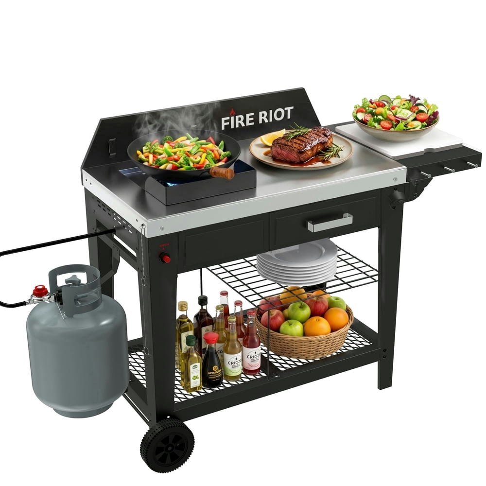 50,000 BTU Outdoor Wok Burner and Propane Fryer Station: $206.99