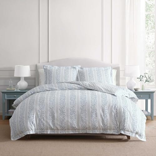 Martha Stewart Verbena Stripe Queen 3-Piece Cotton Sateen Comforter Set: $159.99