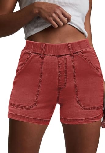 Women's Elastic Waist Jean Shorts: $16.99 Women's Elastic Waist Jean Shorts: $16.99