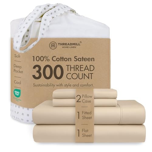 Threadmill Queen Cotton Sateen Sheet Set: $38.24 Threadmill Queen Cotton Sateen Sheet Set: $38.24