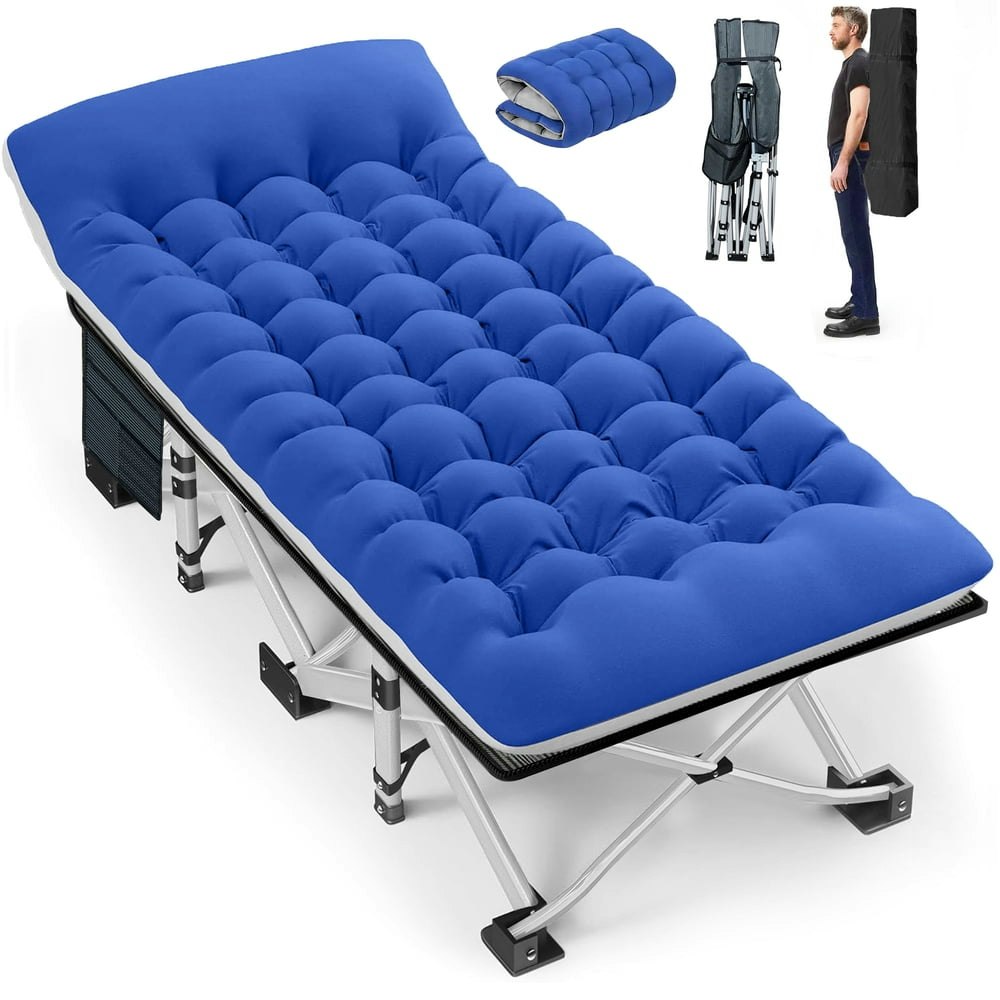 GVDV Folding Camping Cot with Mattress: $57.99 GVDV Folding Camping Cot with Mattress: $57.99