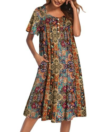 Ekouaer Women's Short Sleeve House Dress: $18.98 Ekouaer Women's Short Sleeve House Dress: $18.98