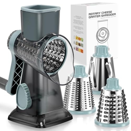 Keouke Rotary Cheese Grater with 3 Blades: $23.99 Keouke Rotary Cheese Grater with 3 Blades: $23.99