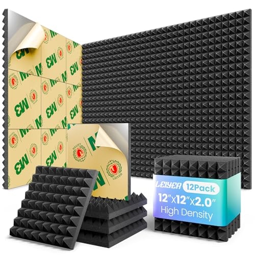 Leiyer 12-Pack 2"x12"x12" Acoustic Foam Panels: $23.98 Leiyer 12-Pack 2"x12"x12" Acoustic Foam Panels: $23.98
