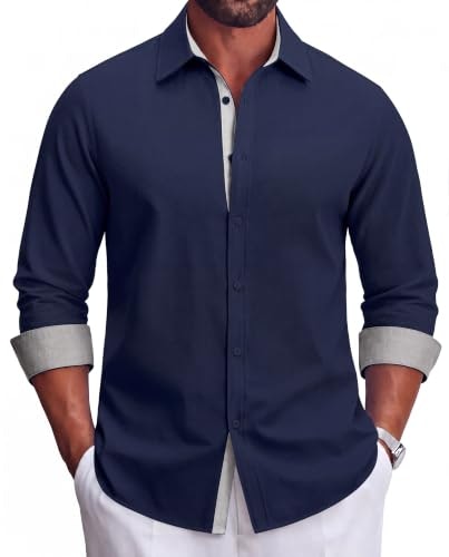 Coofandy Men's Cotton Oxford Long Sleeve Button Down Shirt: $22.08