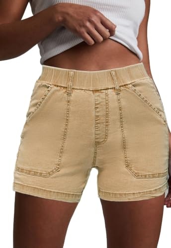 Women's Elastic Waist Jean Shorts: $16.99 Women's Elastic Waist Jean Shorts: $16.99