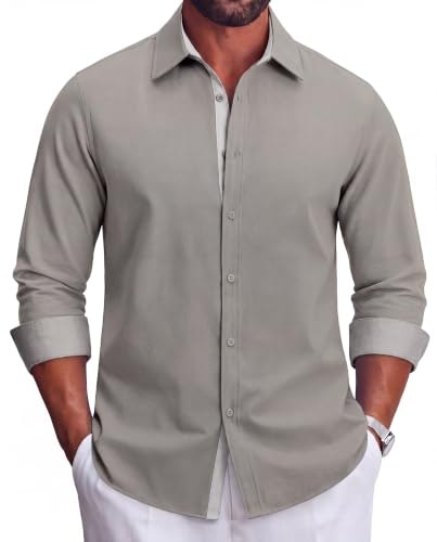 Coofandy Men's Long Sleeve Button-Down Oxford Shirt: $22.09