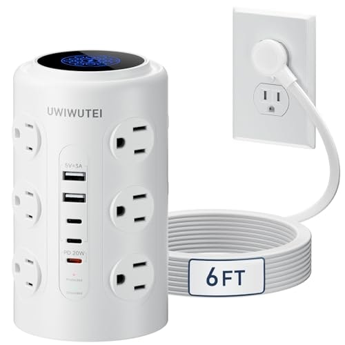 6-Foot Tower Power Strip with 20W PD USB-C Port: $20.99