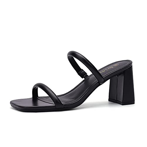 Avidirk Women's Square Open Toe Block Heel Sandals: $30.59