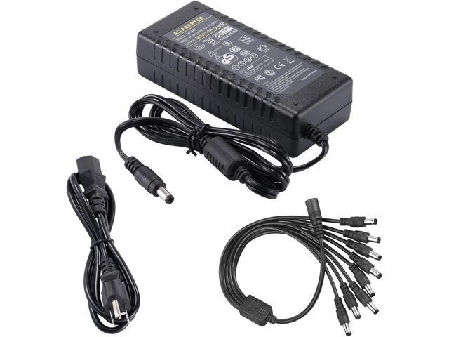 12V 7A Power Supply Adapter with 8-Way Splitter Cable: $35.62
