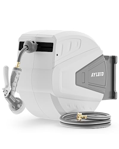 Ayleid 1/2"x130ft Retractable Rubber Hybrid Garden Hose Reel: $129.92