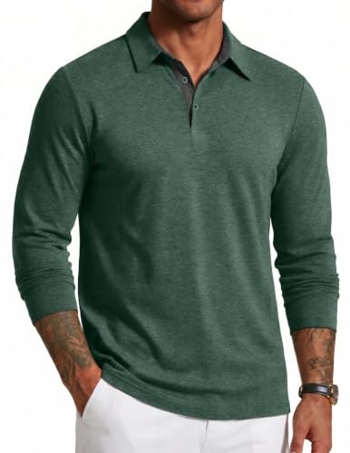 Coofandy Men's Long Sleeve V-Neck Golf Shirt: $17.99 Coofandy Men's Long Sleeve V-Neck Golf Shirt: $17.99