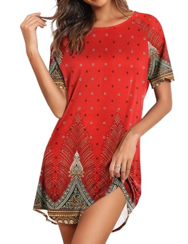 Ekouaer Women's Short Sleeve Sleep Shirt: $12.96 Ekouaer Women's Short Sleeve Sleep Shirt: $12.96