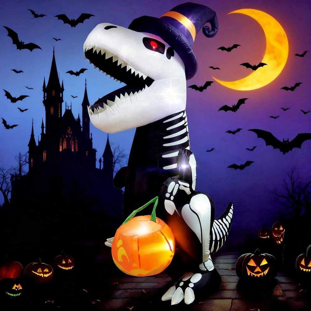 Joyfy 8-Foot Halloween Inflatable Skeleton Dinosaur: $39.99 Joyfy 8-Foot Halloween Inflatable Skeleton Dinosaur: $39.99