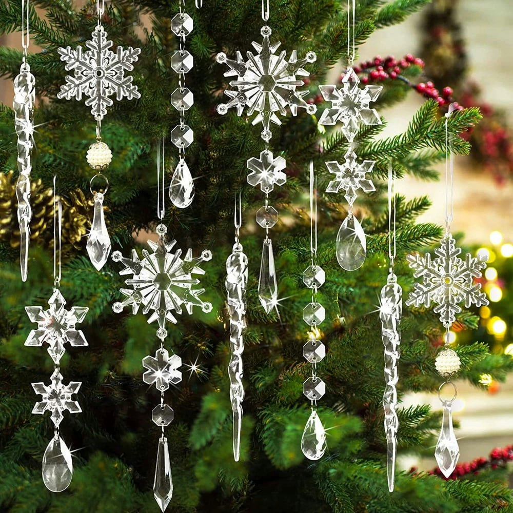 Tetou Crystal Snowflake and Icicle Christmas Ornaments 20-Pack: $13.48 Tetou Crystal Snowflake and Icicle Christmas Ornaments 20-Pack: $13.48