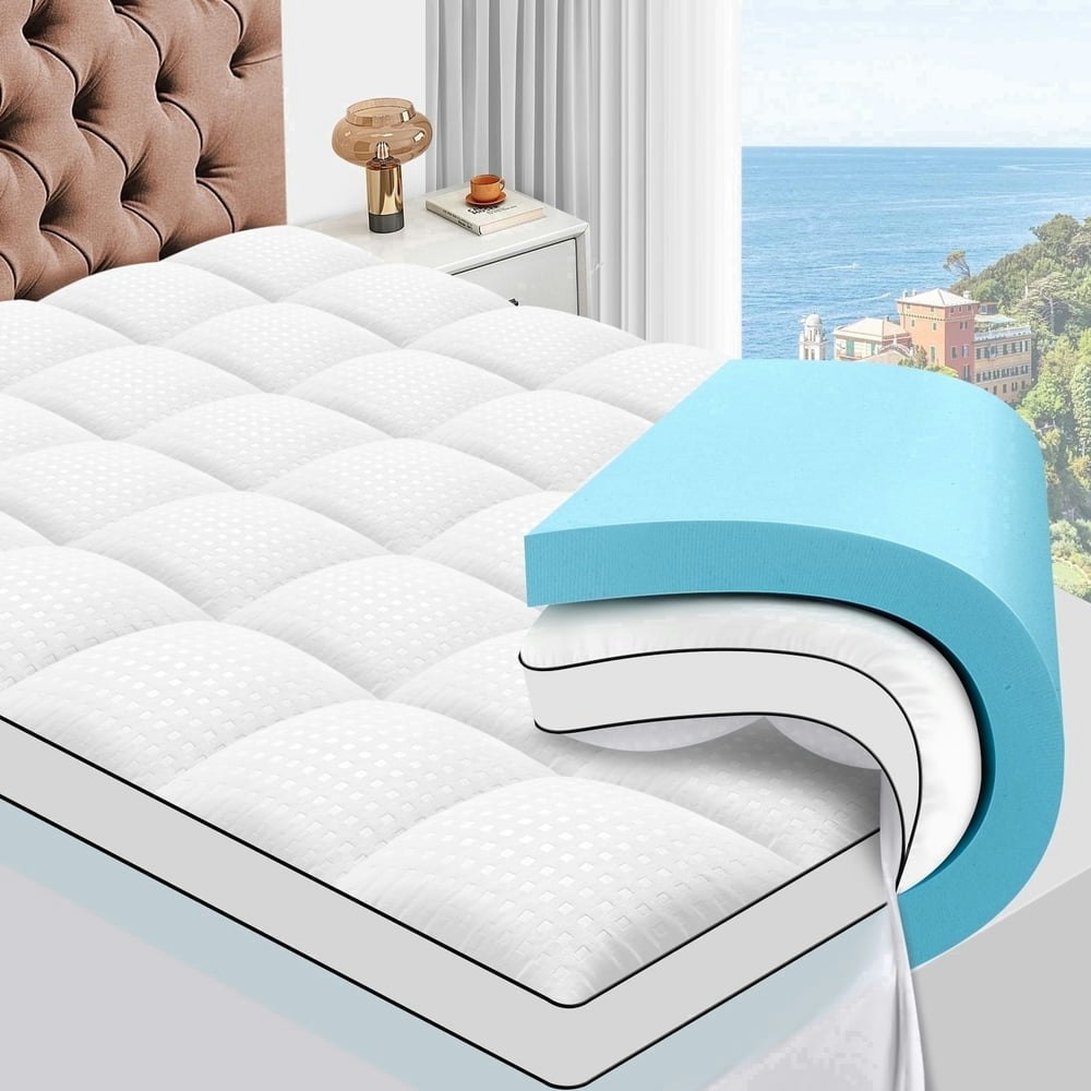 Vccoem 4-inch Queen Memory Foam Cooling Mattress Topper: $81.99 Vccoem 4-inch Queen Memory Foam Cooling Mattress Topper: $81.99