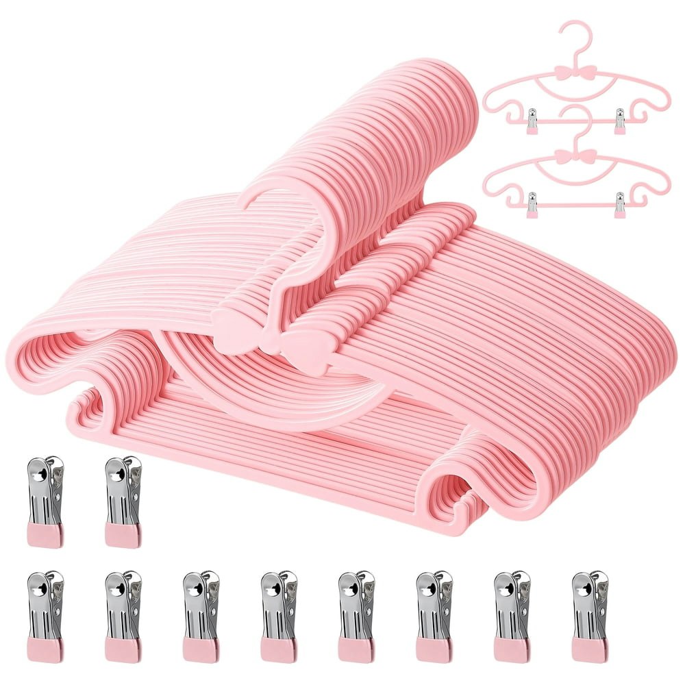 Kaboer Baby and Toddler Hangers 50-Pack with 10 Clips: $16.28
