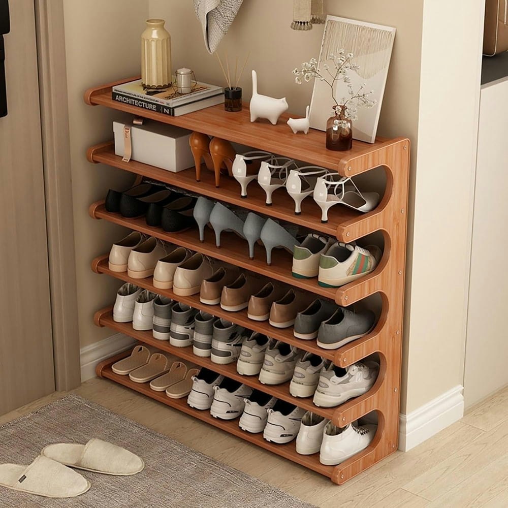 6-Tier Bamboo Vertical Shoe Rack: $36.99 6-Tier Bamboo Vertical Shoe Rack: $36.99