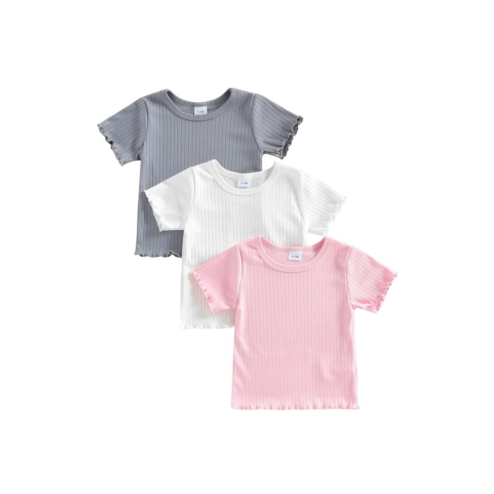 Loicainy Girl's Ribbed Ice Silk T-Shirt 3-Pack: $14.88 Loicainy Girl's Ribbed Ice Silk T-Shirt 3-Pack: $14.88