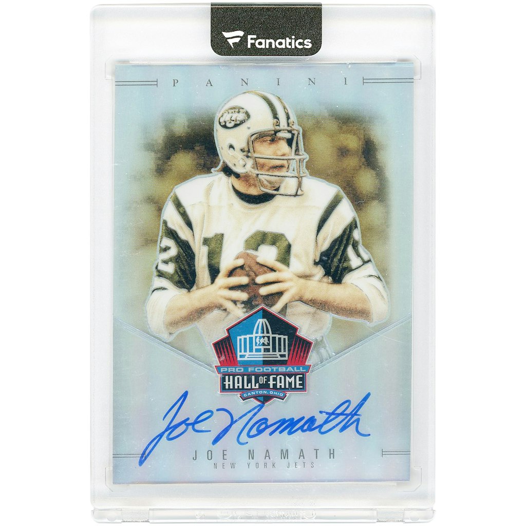 Joe Namath Autographed 2024 Panini Spectra HOF Prizm Card #14/50: $299.99