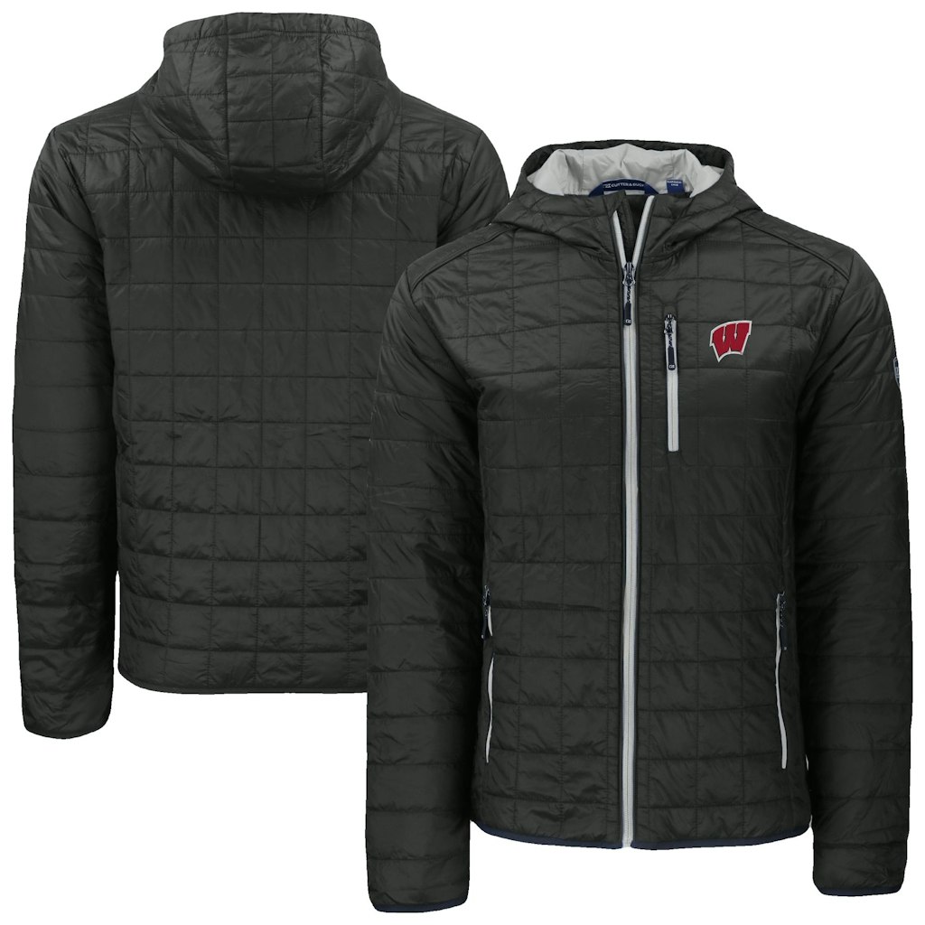 Cutter & Buck Wisconsin Badgers Rainier Eco PrimaLoft Hooded Full-Zip Jacket: $279.99