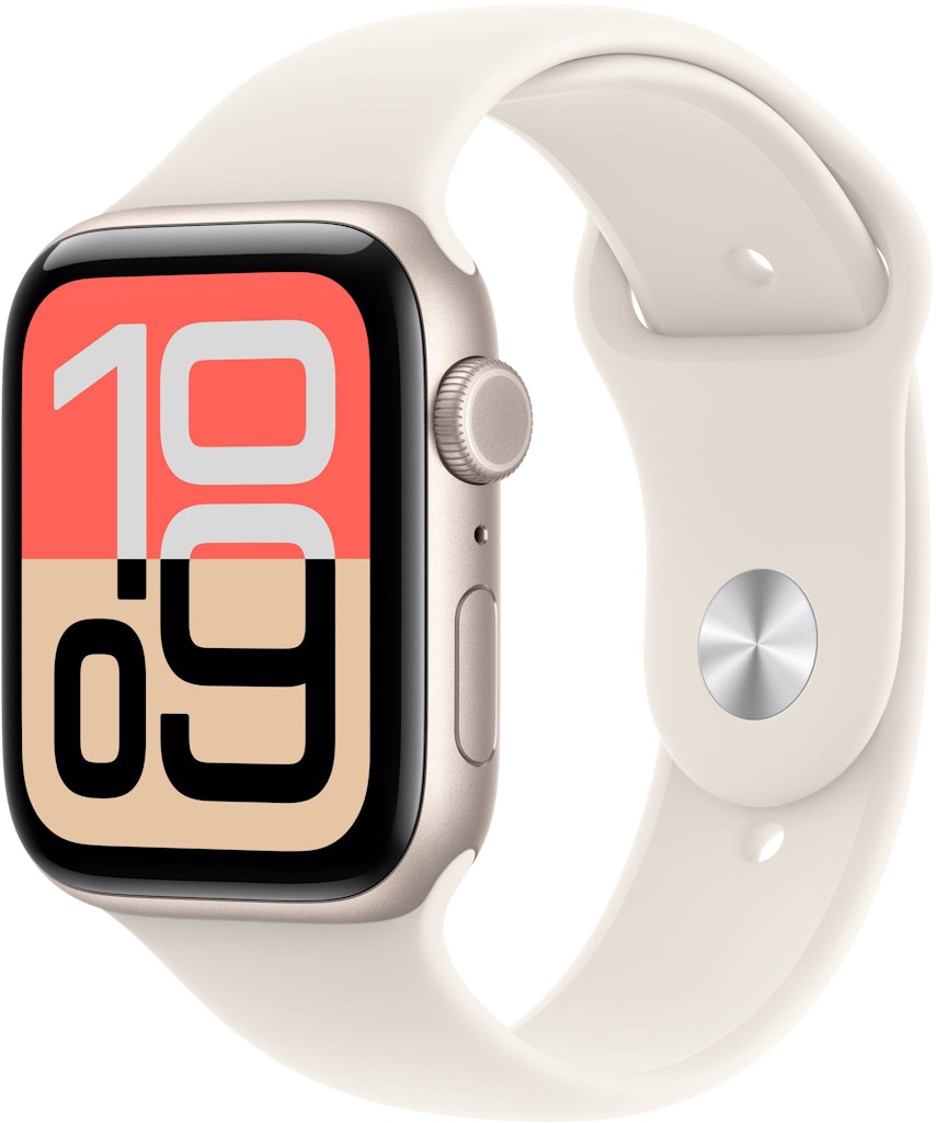 Apple Watch SE 3 44mm GPS + Cellular Starlight Aluminum Case with Sport Band: $299