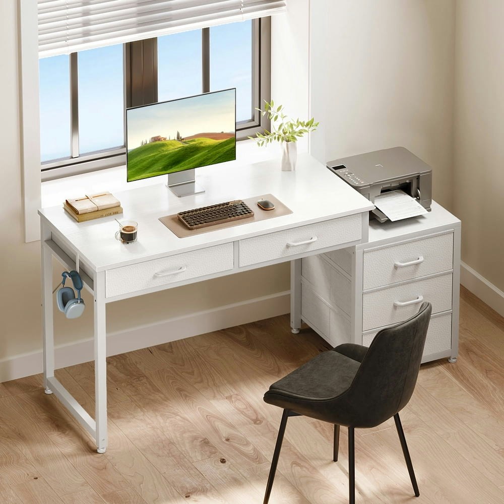 Casacomoda 53-Inch Computer Desk with 5 Drawers and Printer Stand: $59.99