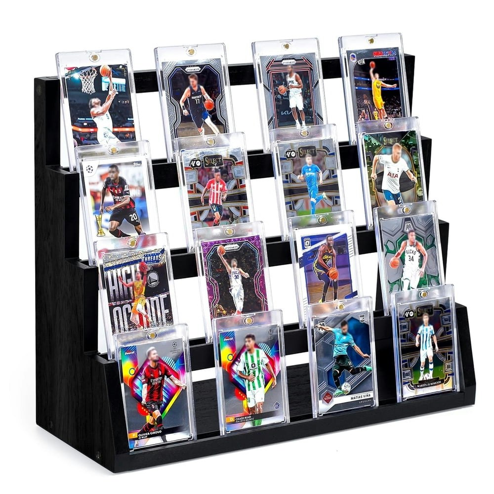 Honiway 4-Tier Wooden Trading Card Display Stand: $24.99 Honiway 4-Tier Wooden Trading Card Display Stand: $24.99