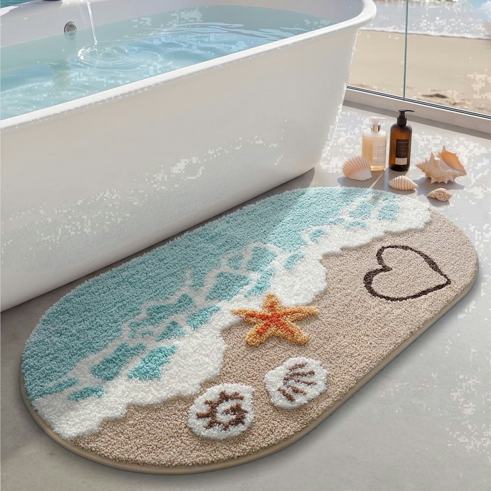 Frabe 22" x 34" Soft and Absorbent Beach Bath Rug: $28.49 Frabe 22" x 34" Soft and Absorbent Beach Bath Rug: $28.49