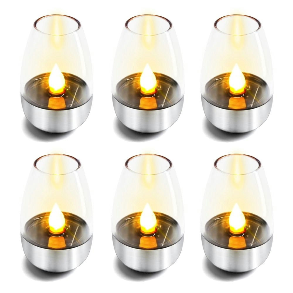 Rirool Solar Waterproof Flameless LED Tea Light Candles 6-Pack: $12.99