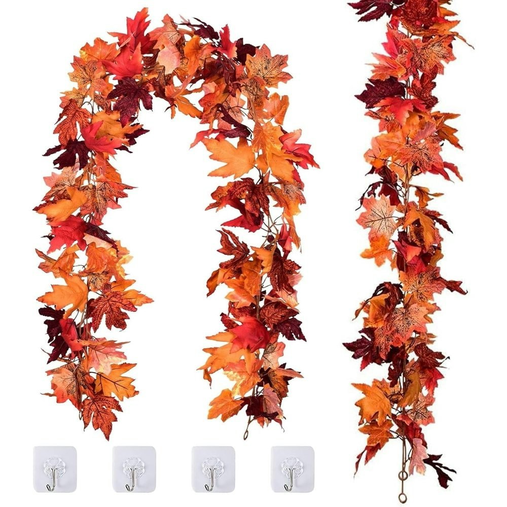 13-Foot Maple Leaf Fall Garland 2-Pack: $12.99