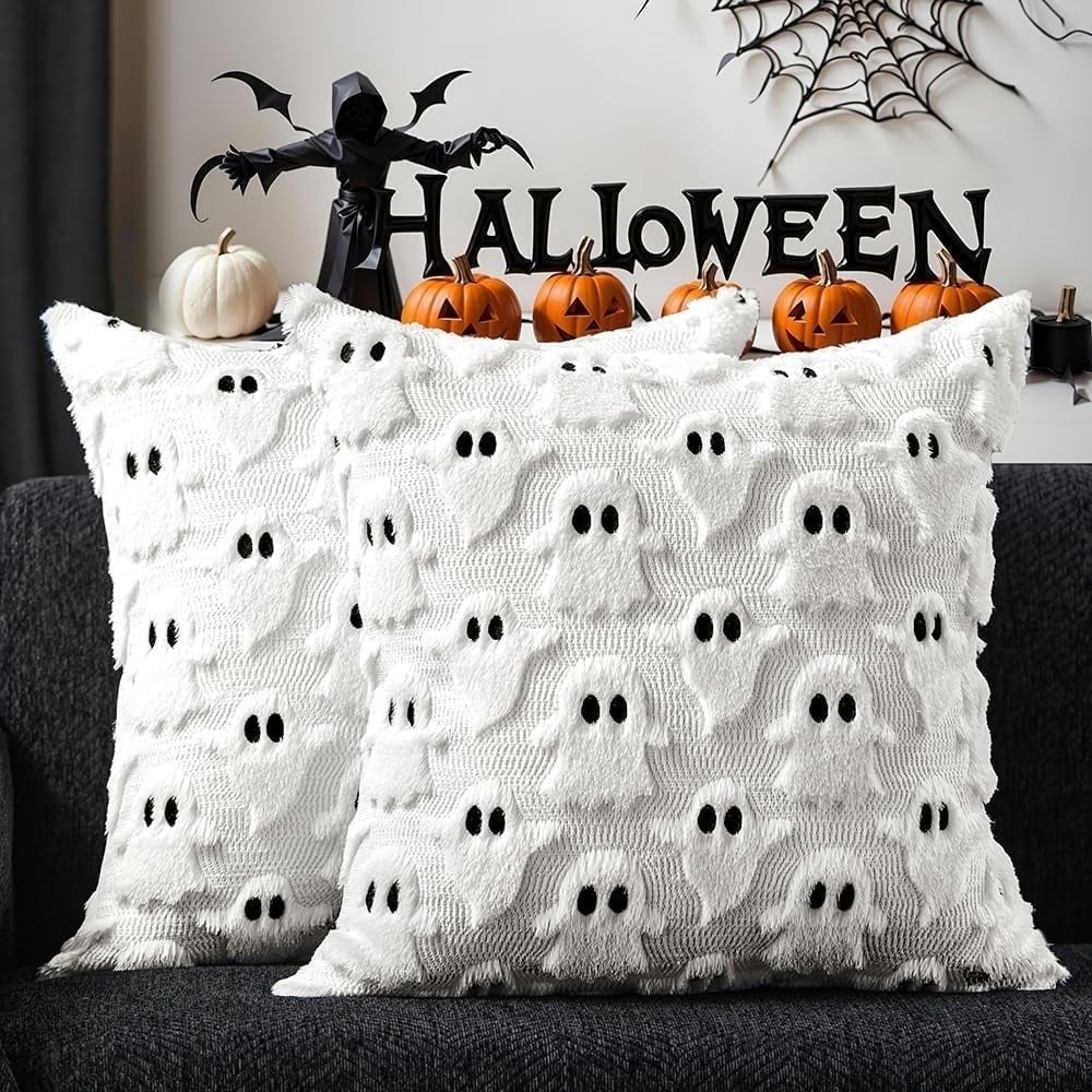 Tetou 18"x18" Ghost Throw Pillow Covers 2-Pack: $12.98 Tetou 18"x18" Ghost Throw Pillow Covers 2-Pack: $12.98
