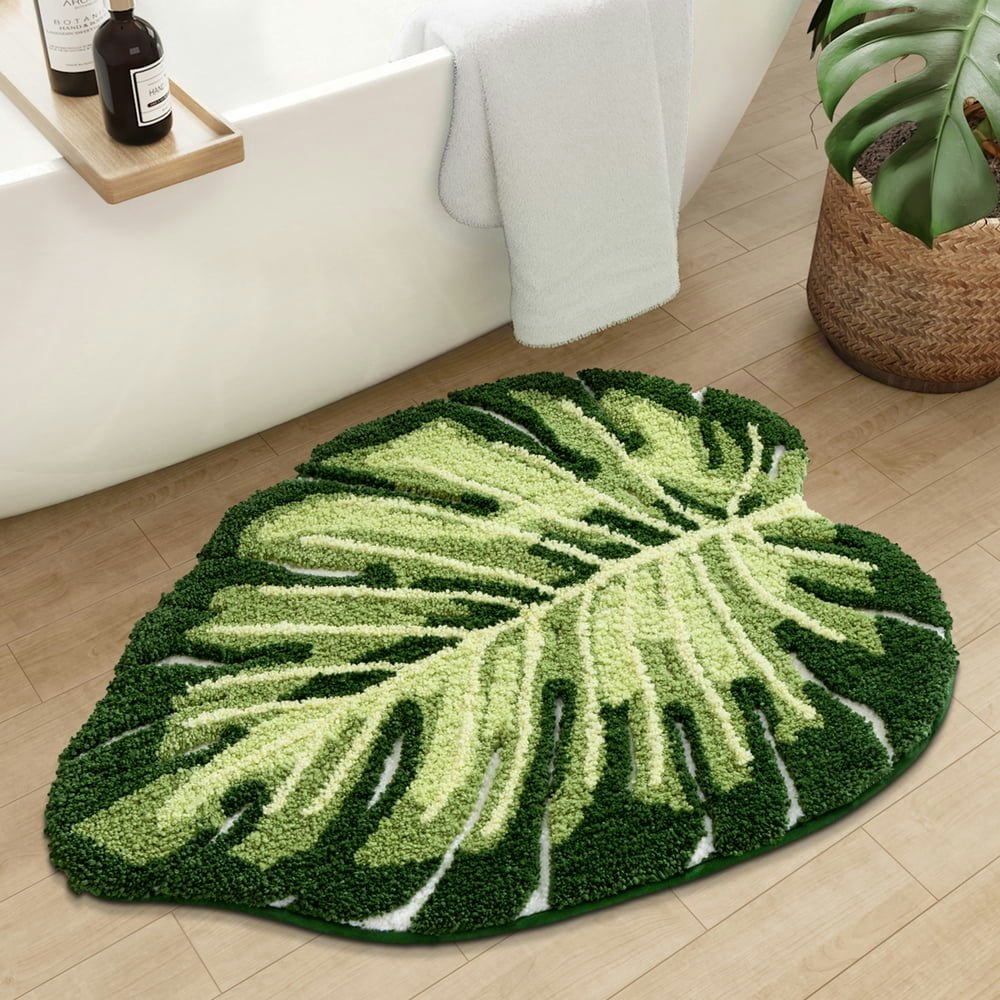 Pabube 24"x32" Monstera Leaf Bath Rug: $20.79 Pabube 24"x32" Monstera Leaf Bath Rug: $20.79