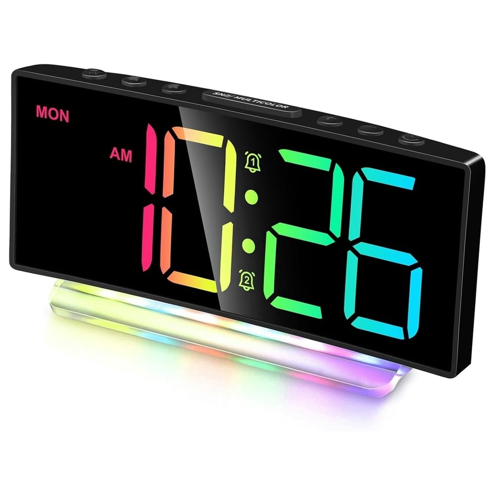 Daybetter Extra Loud Alarm Clock with RGB Night Light: $12.99