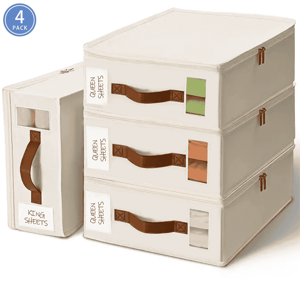 Vozogo Bed Sheet Storage Organizer 4-Pack: $18.83 Vozogo Bed Sheet Storage Organizer 4-Pack: $18.83