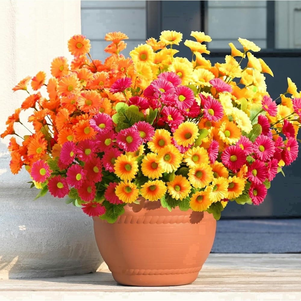 Yastouay Artificial Mum Flowers 6-Bundle Set: $10