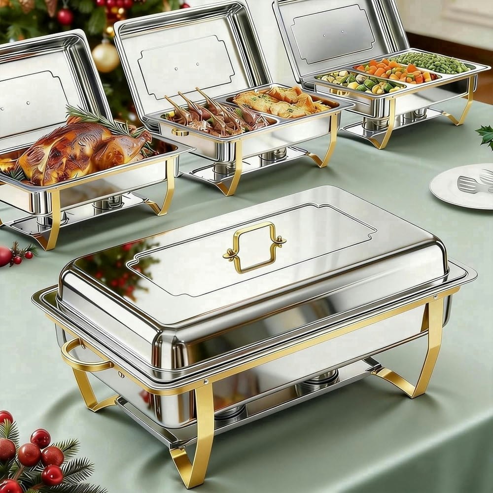 9-Quart Stainless Steel Chafing Dish Buffet Set 4-Pack: $95.89 9-Quart Stainless Steel Chafing Dish Buffet Set 4-Pack: $95.89