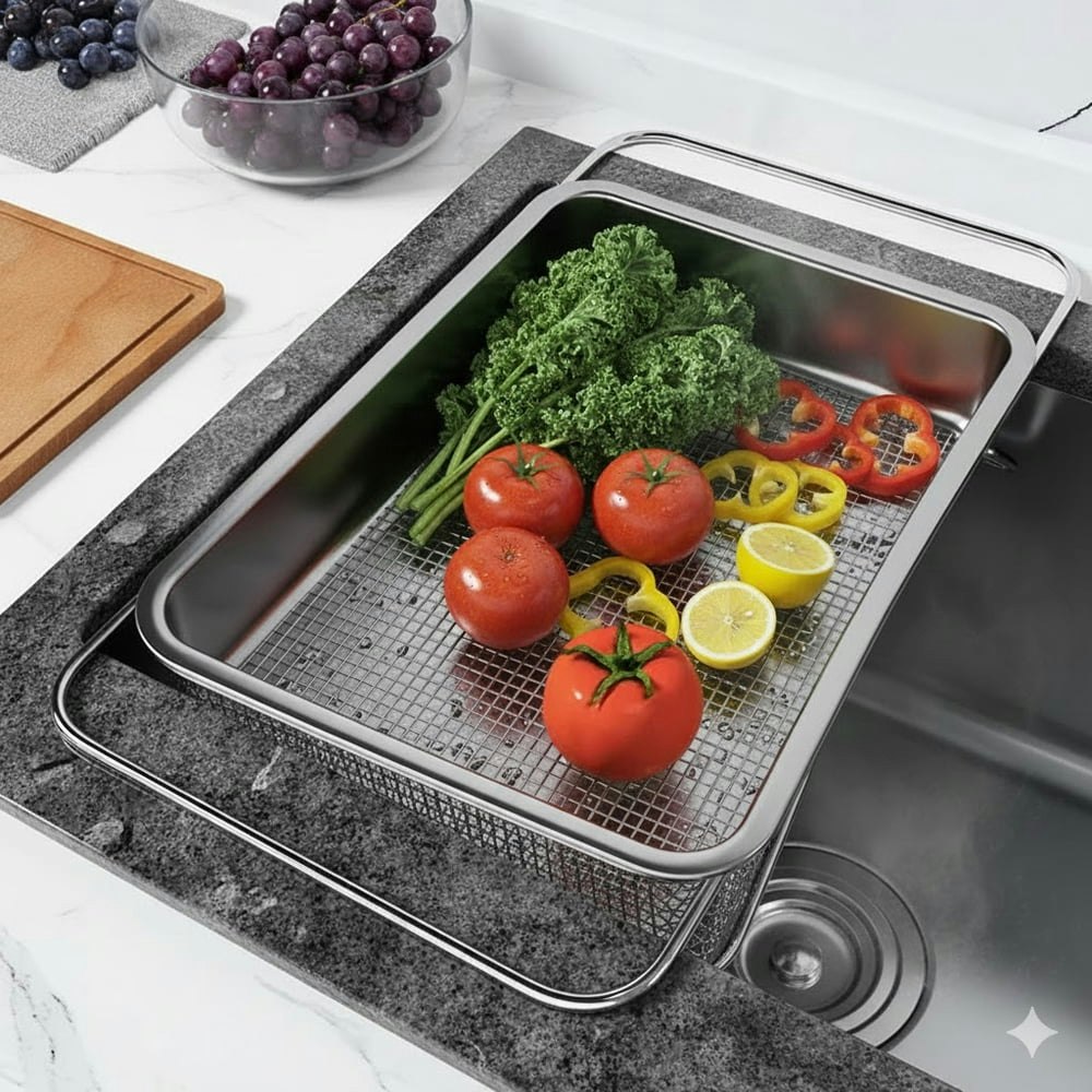 Trbcreation Adjustable Over-the-Sink Dish Drying Rack: $10.99